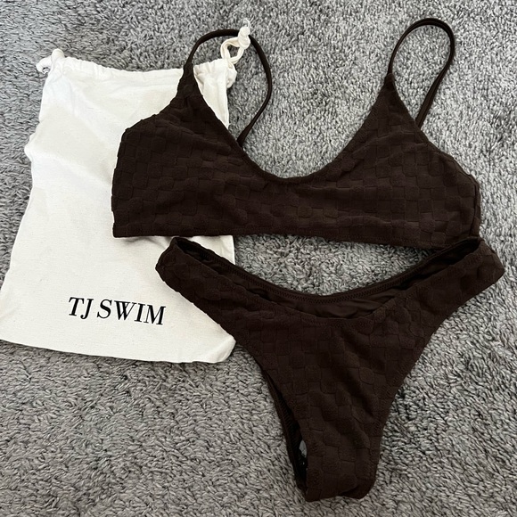 TJ Swim Other - TJ Swim Matching Set in Chocolate Check Terry
